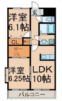シャトルコート(2LDK/3階)の間取り写真