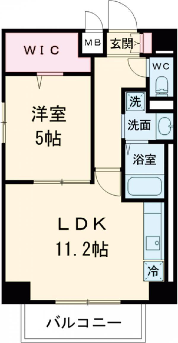 ソフィエル佐賀(1LDK/4階)の間取り写真