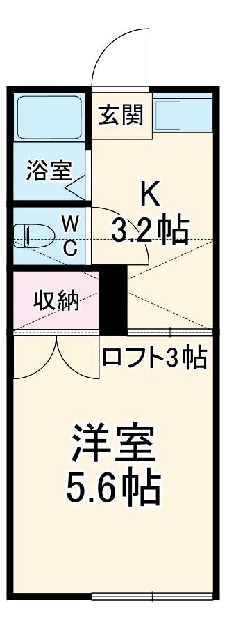 BCASA伊勢原RE-BORN(1K/1階)の間取り写真