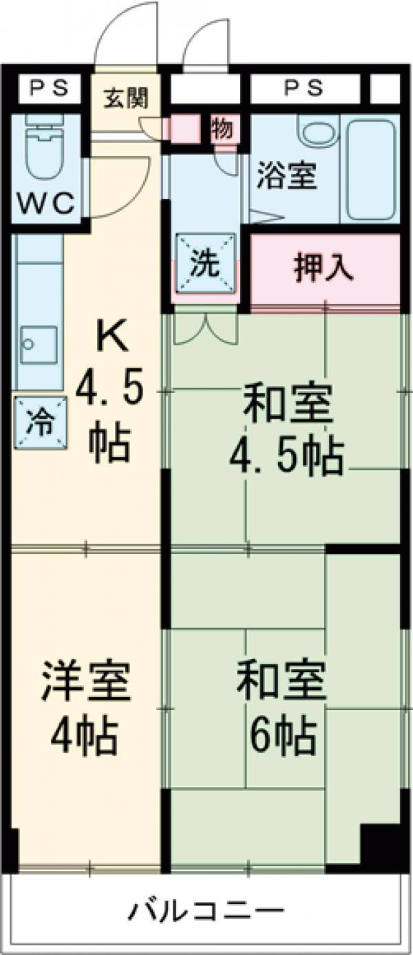 ハマースミス(3K/2階)の間取り写真