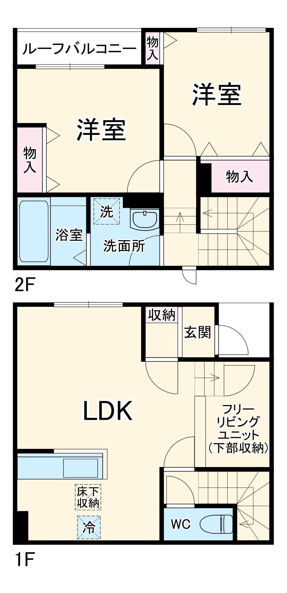 プリムヴェール(2LDK/1階)の間取り写真