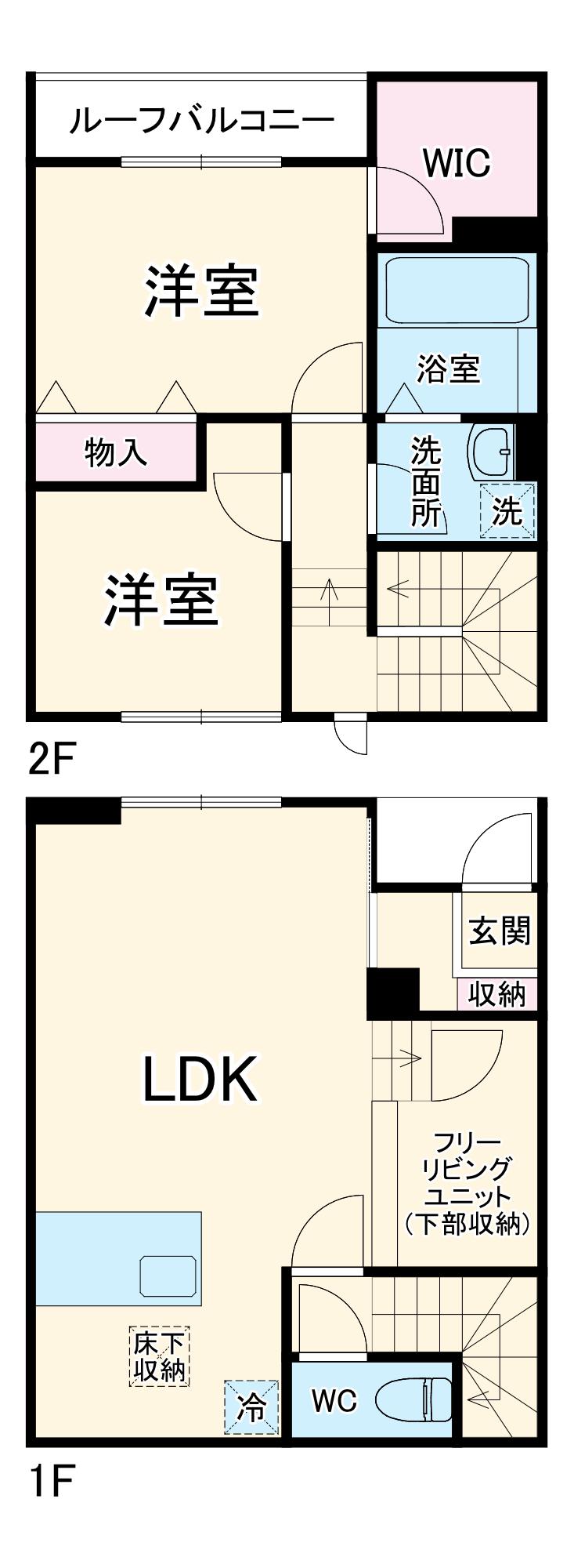 プリムヴェール(2LDK/1階)の間取り写真
