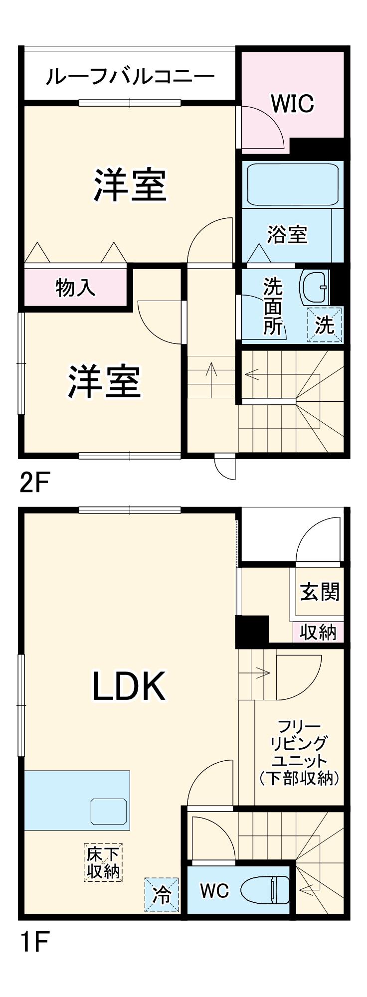 プリムヴェール(2LDK/1階)の間取り写真