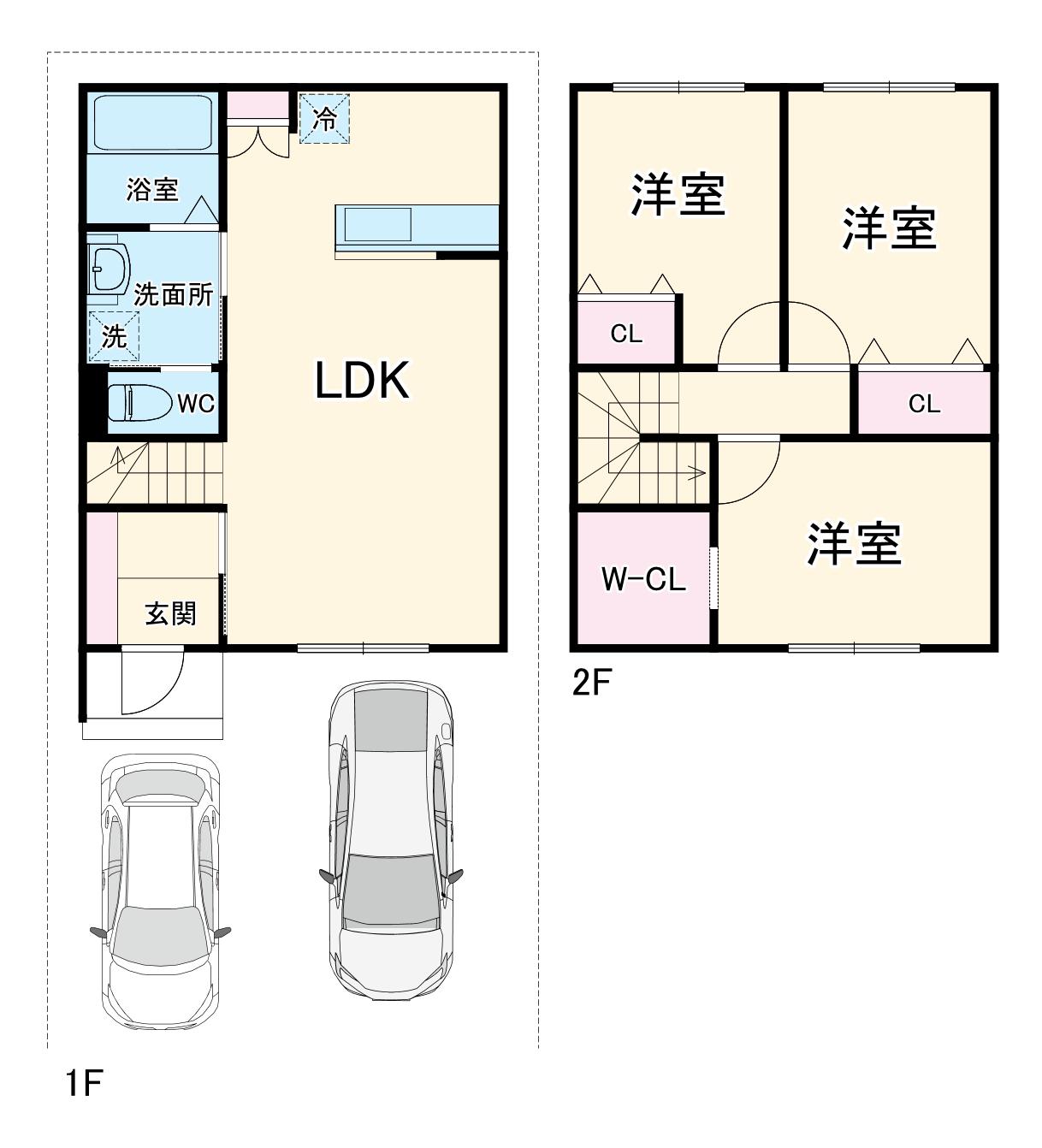 東海道本線 西岐阜駅 徒歩4分 2階建 築1年(3LDK)の間取り写真