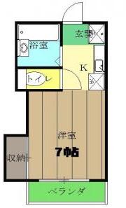 コーポアイリス(1K/2階)の間取り写真