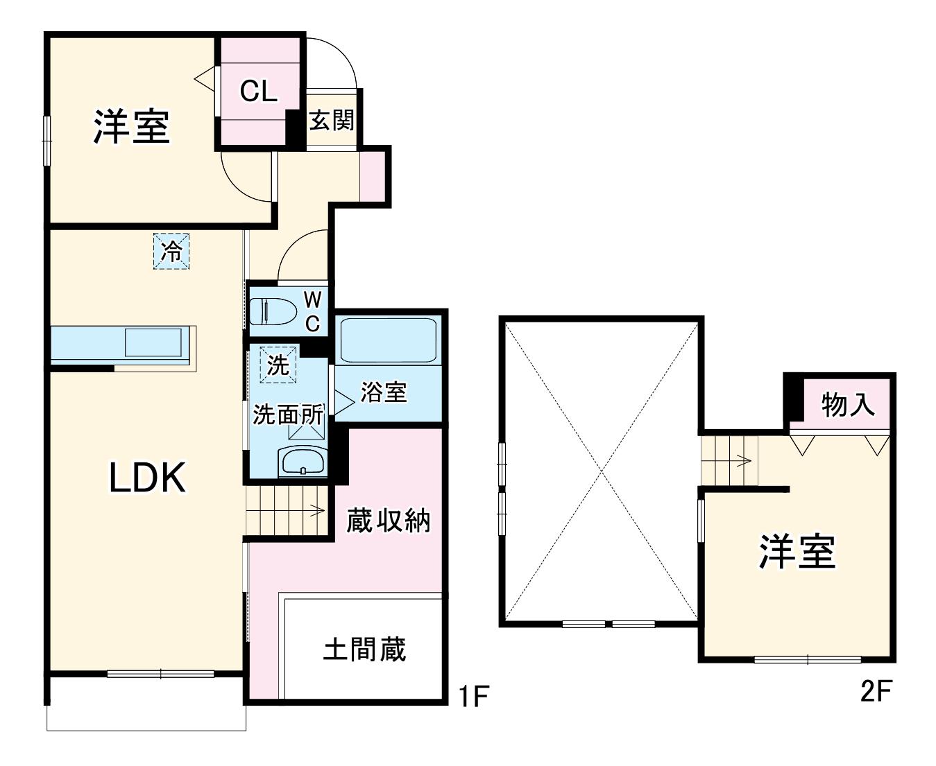 BELLE LEADおおたかの森1(2LDK/1階)の間取り写真