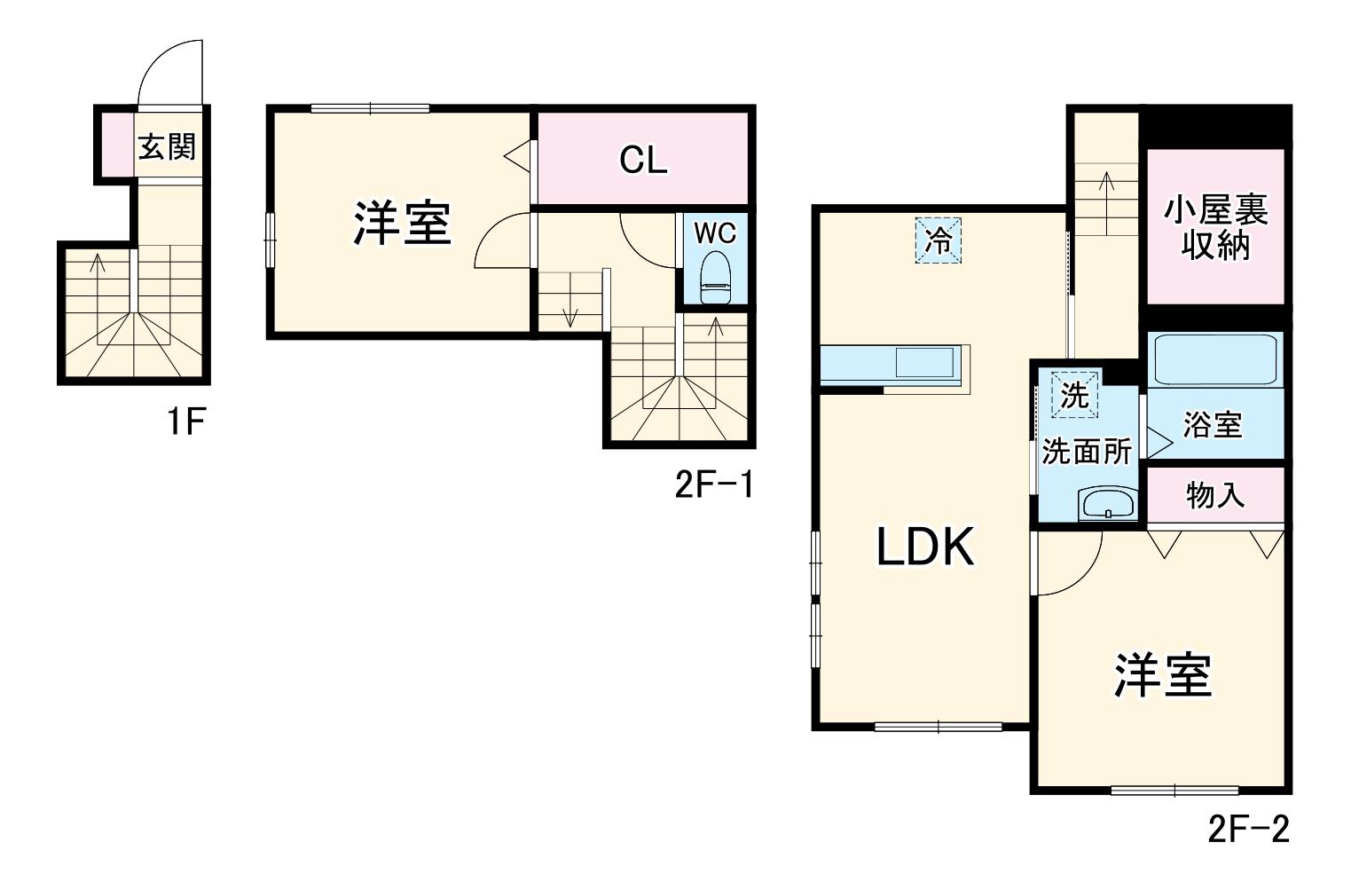 BELLE LEADおおたかの森1(2LDK/2階)の間取り写真