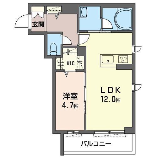 ウィステリア所沢(1LDK/3階)の間取り写真