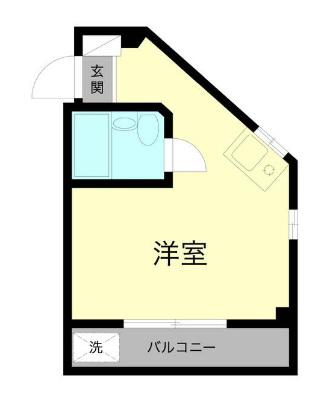 スコレー轟(ワンルーム/2階)の間取り写真