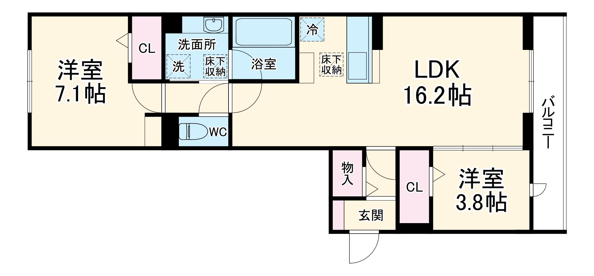 戸塚東2丁目PJ B(2LDK/1階)の間取り写真