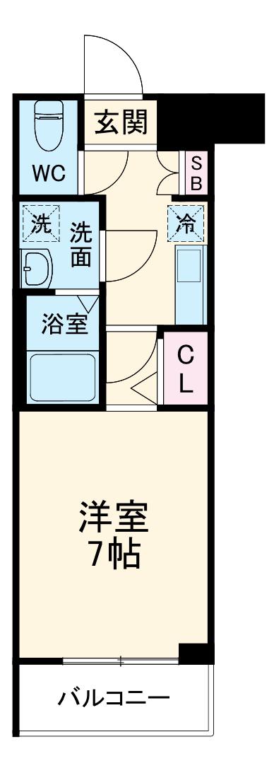 ビィ・フォルマ多摩川(1K/1階)の間取り写真