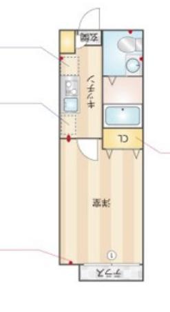 ハイツ凪(1K/2階)の間取り写真