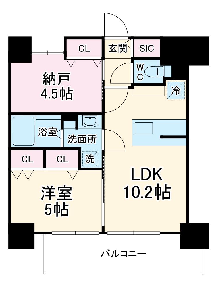 LOUIS RESIDENCE弁天町(1SLDK/9階)の間取り写真