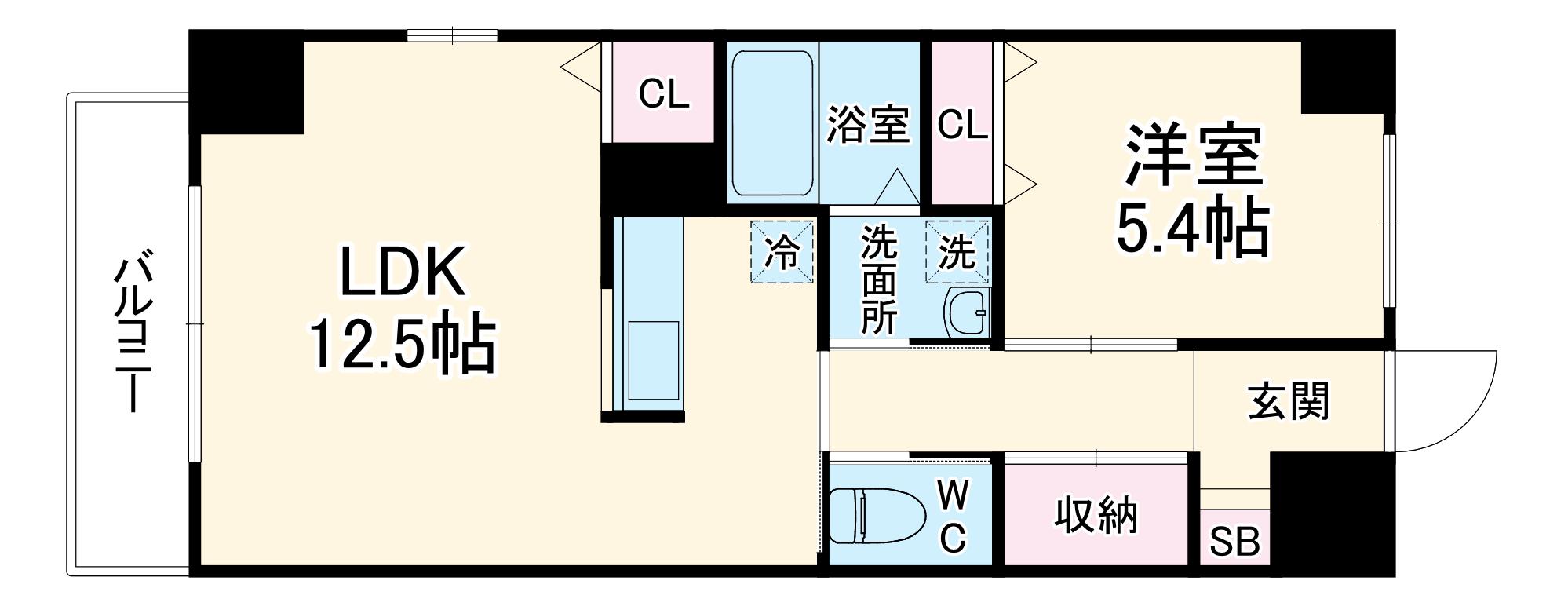 グランプレール(1LDK/4階)の間取り写真