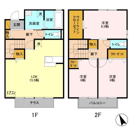 シュロス桃山台(3LDK/1階)の間取り写真