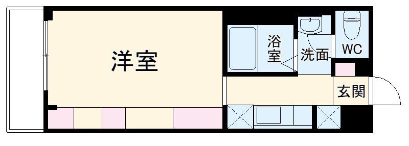 リブリ・溝の口Ⅰ(1K/2階)の間取り写真