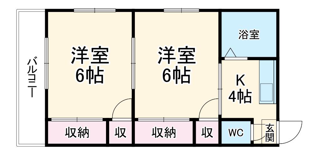 早川アパート(2K/2階)の間取り写真