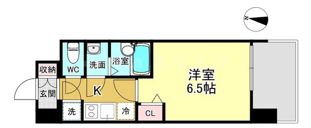 レジュールアッシュ三国本町(1K/10階)の間取り写真
