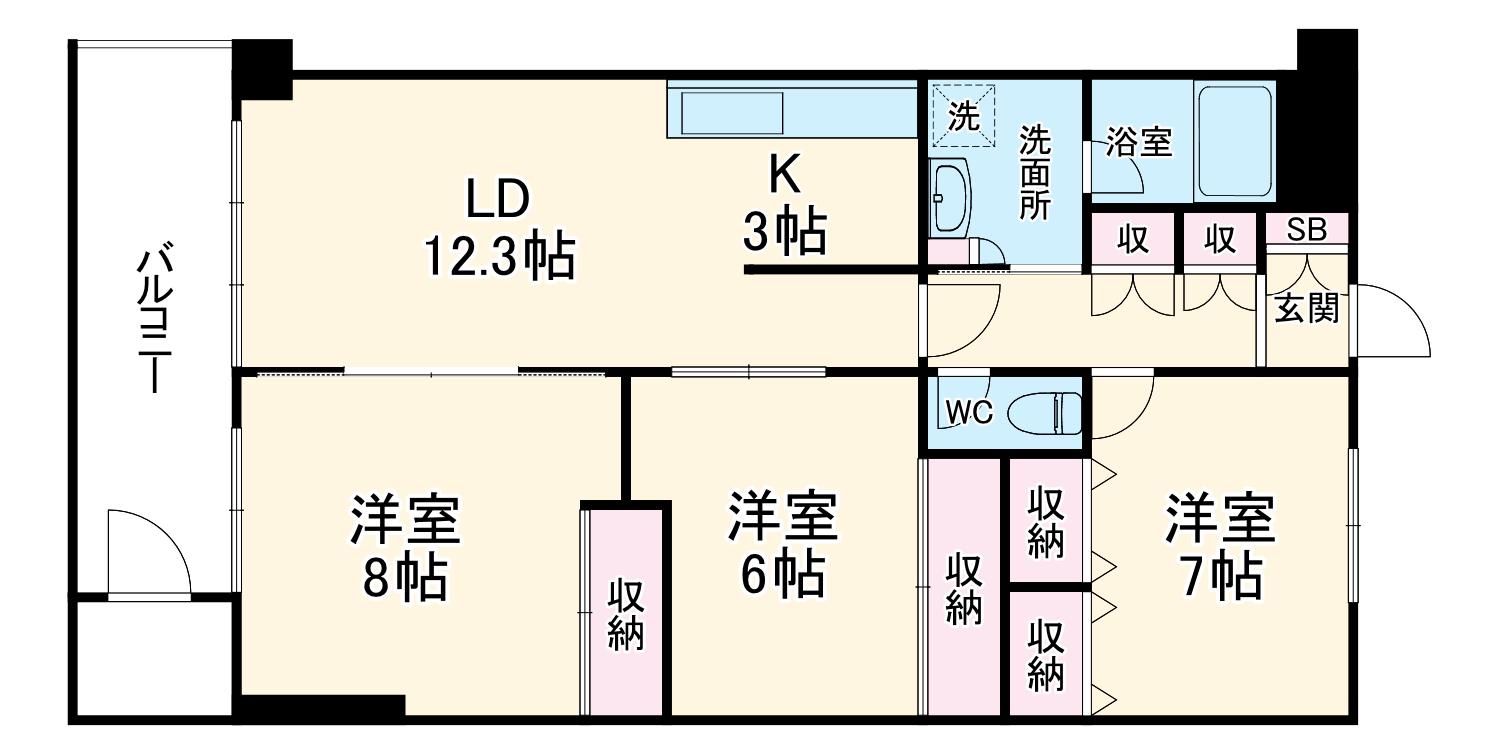 PLENDY浦和別所(3LDK/2階)の間取り写真