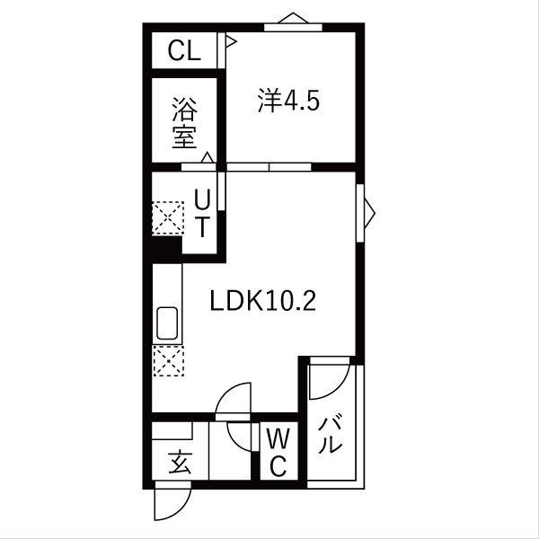 DELA本陣(1LDK/2階)の間取り写真