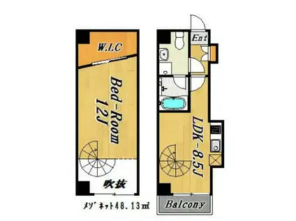 オルハレⅠ(1LDK/2階)の間取り写真