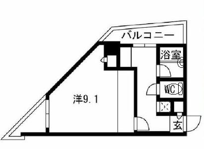 フェスタ天神(1K/7階)の間取り写真