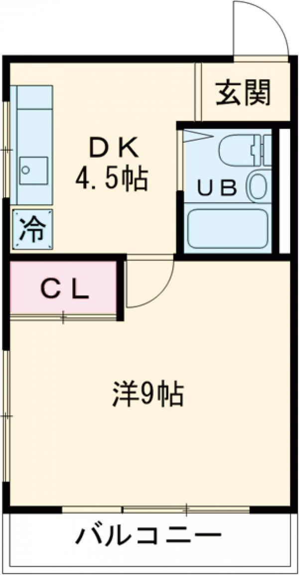 西麻布コンド(1DK/7階)の間取り写真