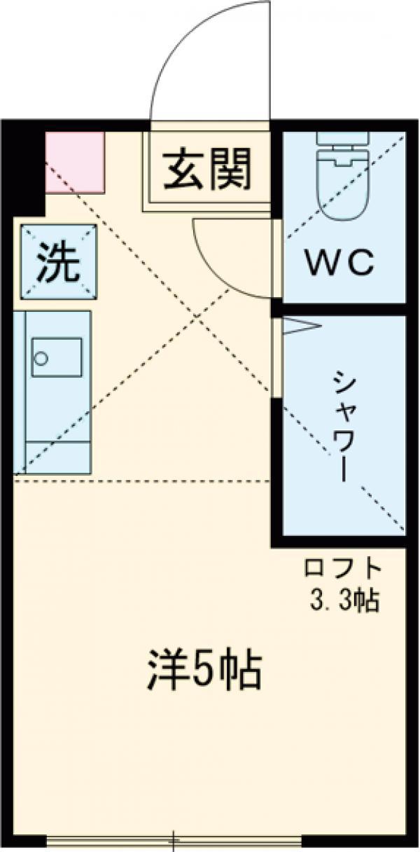 ハーモニーテラス四谷坂町(ワンルーム/1階)の間取り写真