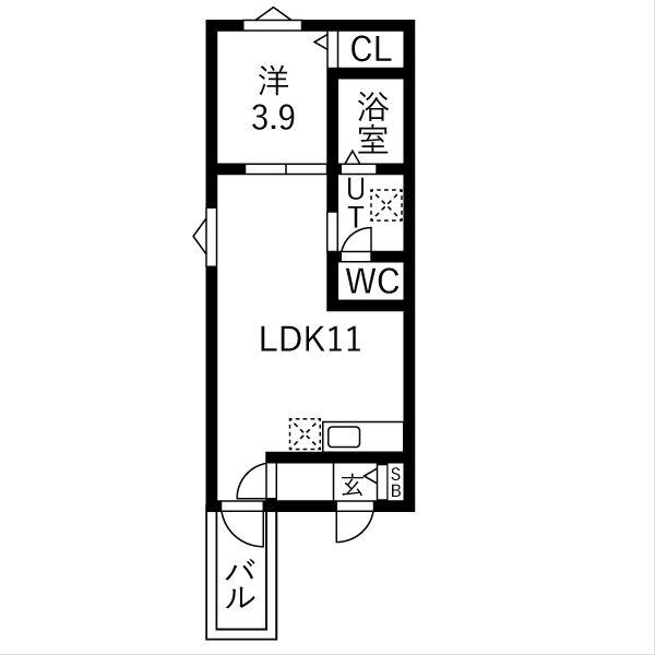 DELA本陣(1LDK/3階)の間取り写真