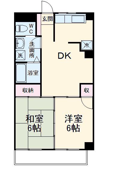 メゾンカワテ(2DK/2階)の間取り写真