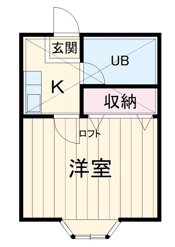アクティブ富浜(1K/1階)の間取り写真