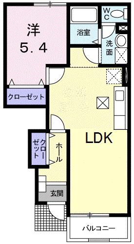 ジョインストリームS&YA(1LDK/1階)の間取り写真