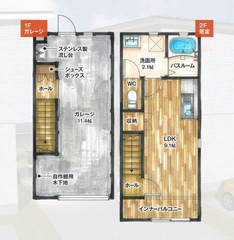 ホビープラス(ワンルーム/1階)の間取り写真