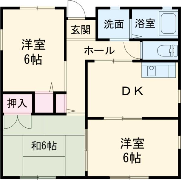 粕川町一戸建貸(3DK/1階)の間取り写真