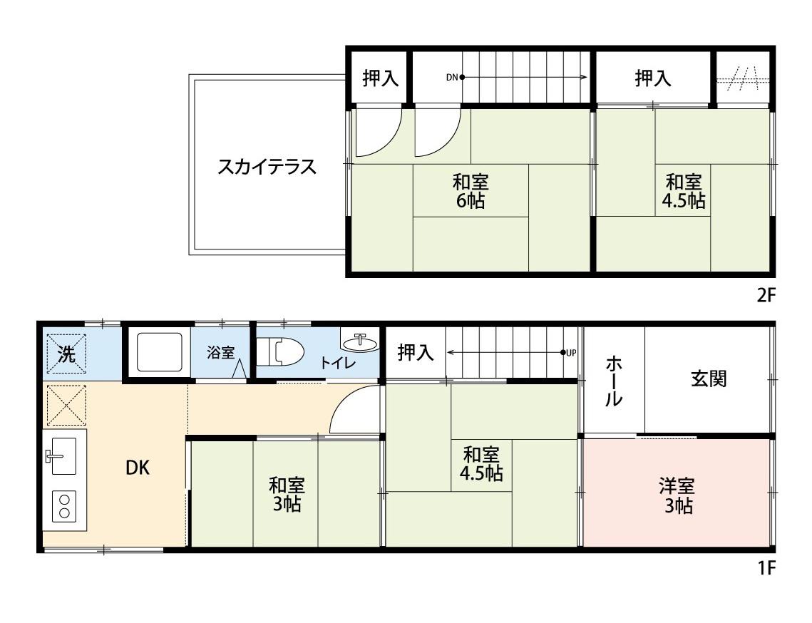 名鉄名古屋本線 加納駅(岐阜) 徒歩8分 2階建 築61年(5DK)の間取り写真