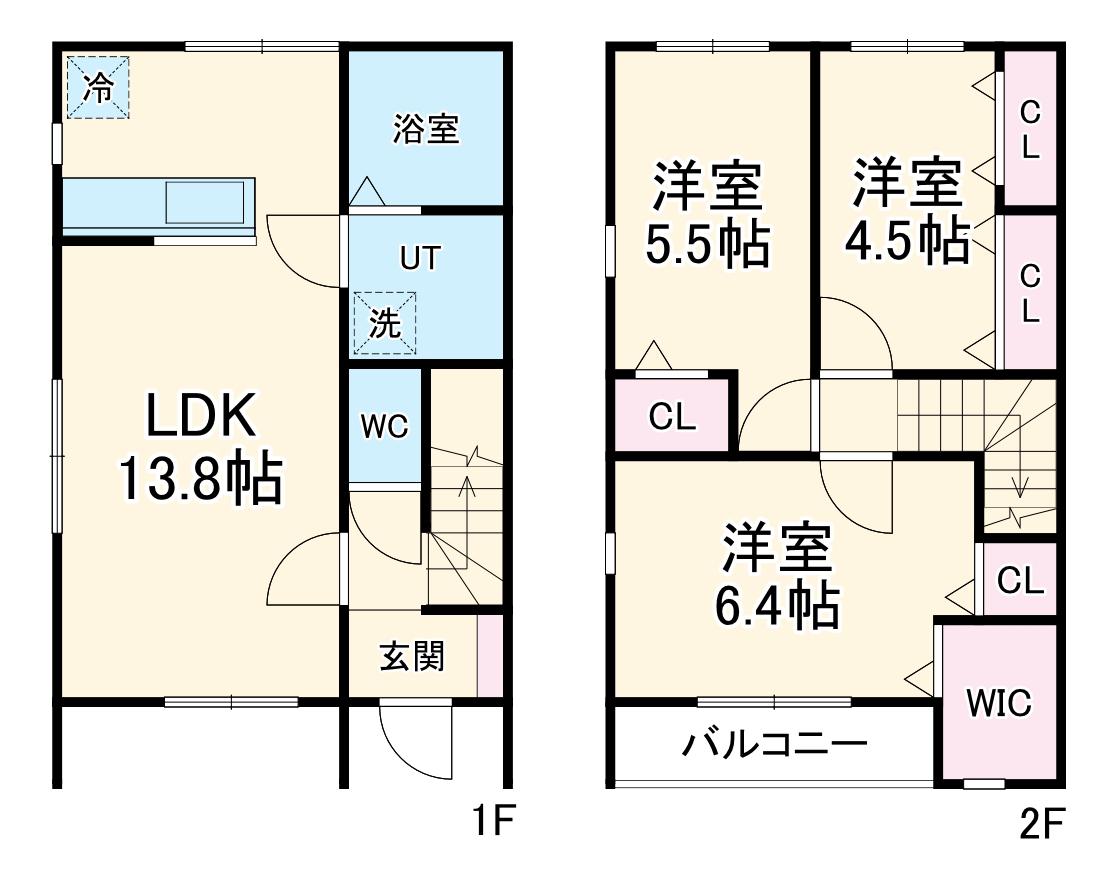 Grand Terrace 野々下(3LDK)の間取り写真
