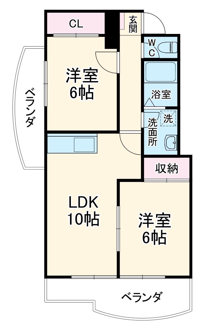 B・INSIDEⅡ(2LDK/2階)の間取り写真