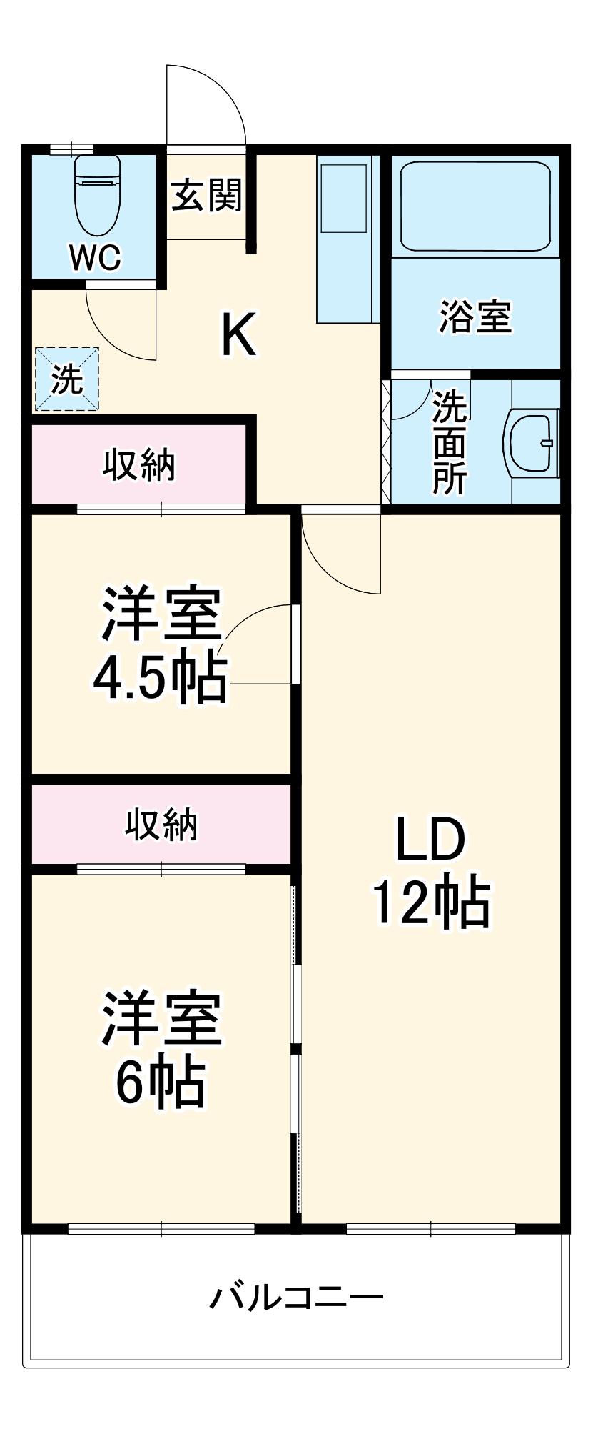 根本第2京葉ハイツ(2LDK/5階)の間取り写真