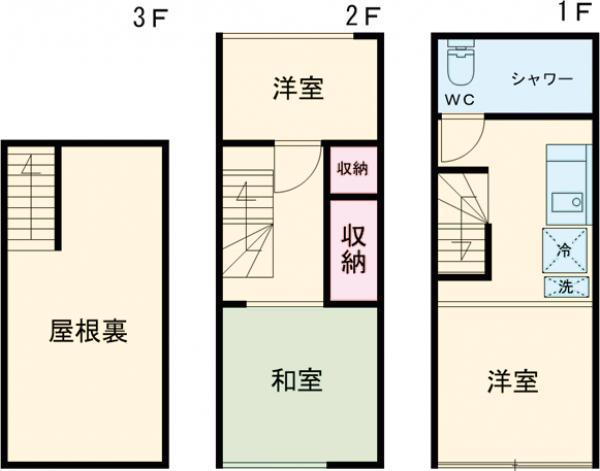 東京地下鉄南北線 王子神谷駅 徒歩15分 3階建 築54年(3K)の間取り写真