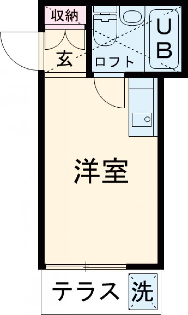 フラワーハイツ高幡不動(ワンルーム/2階)の間取り写真