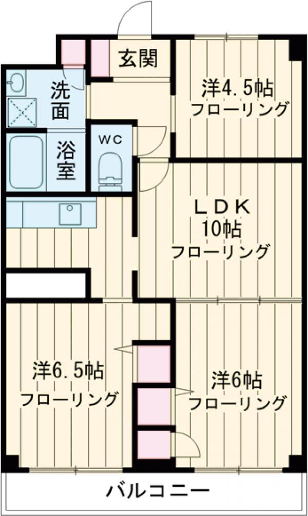 ウィスタリア(3LDK/4階)の間取り写真