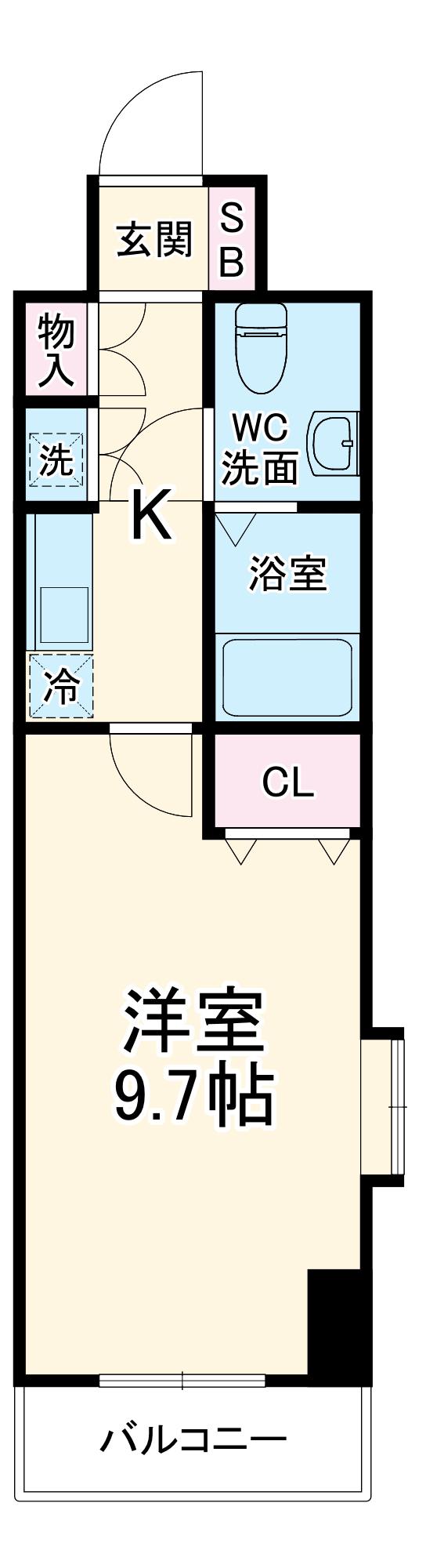 WILL DO 千葉新宿(1K/2階)の間取り写真