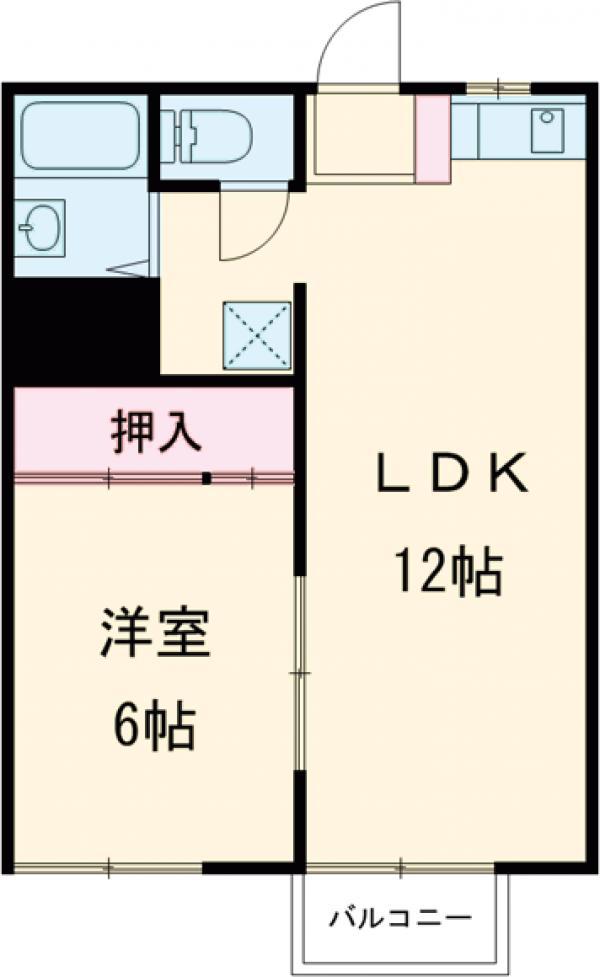 KNハイツ A(1LDK/1階)の間取り写真
