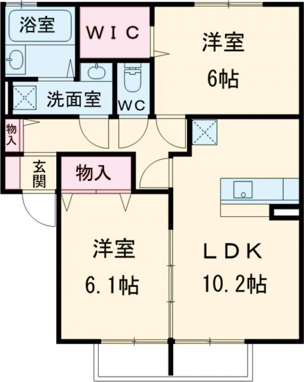 TSキャッスル(2LDK/2階)の間取り写真