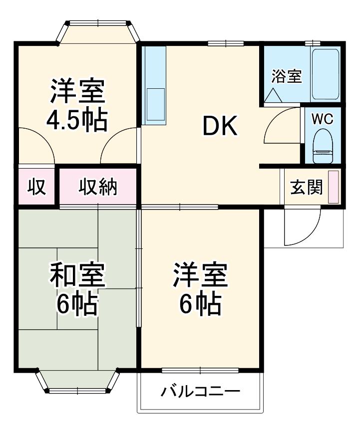 リバティハイツ(3DK/1階)の間取り写真