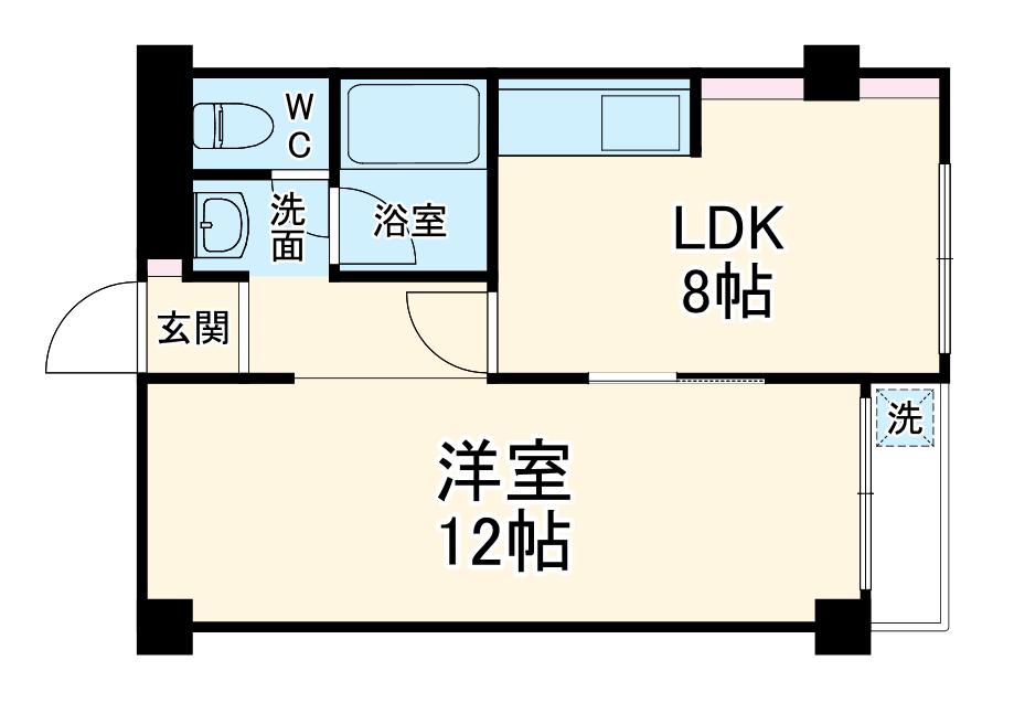 第2本八幡ダイヤモンドマンション(1DK/1階)の間取り写真