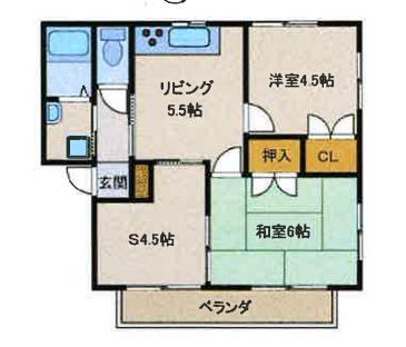 プロスペリティ行田(3DK/2階)の間取り写真