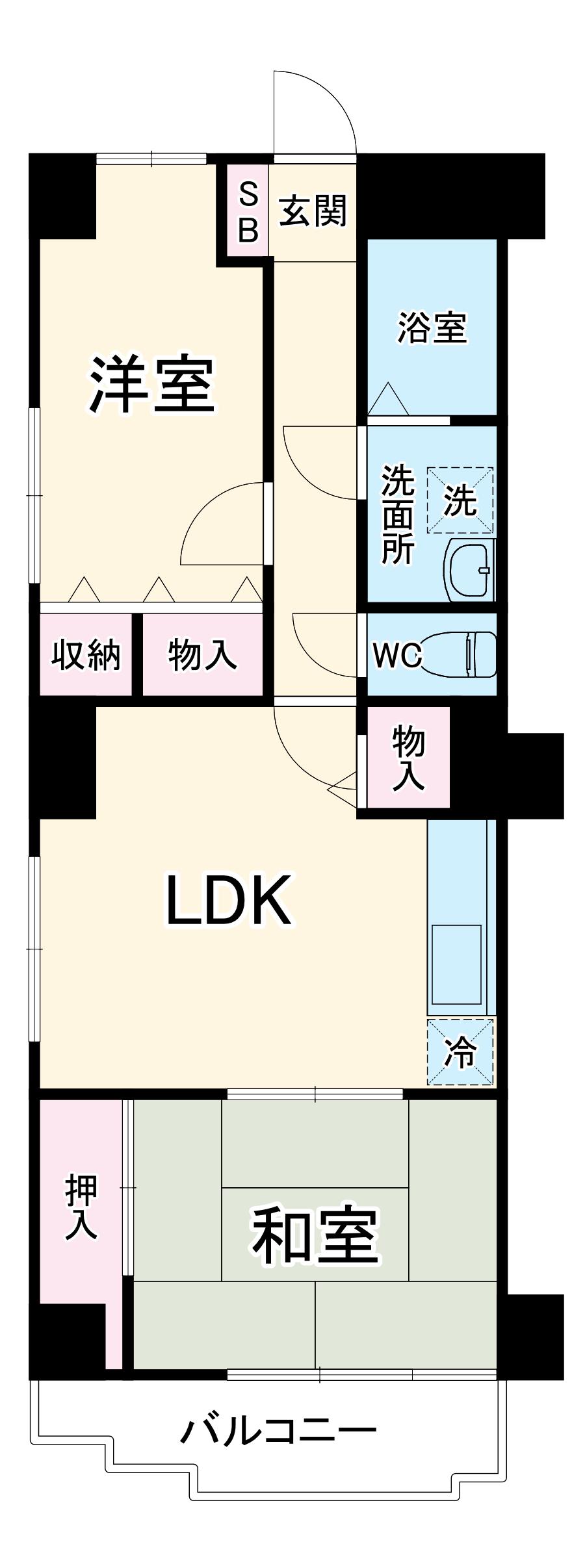 MAISON DE 山田(2LDK/1階)の間取り写真