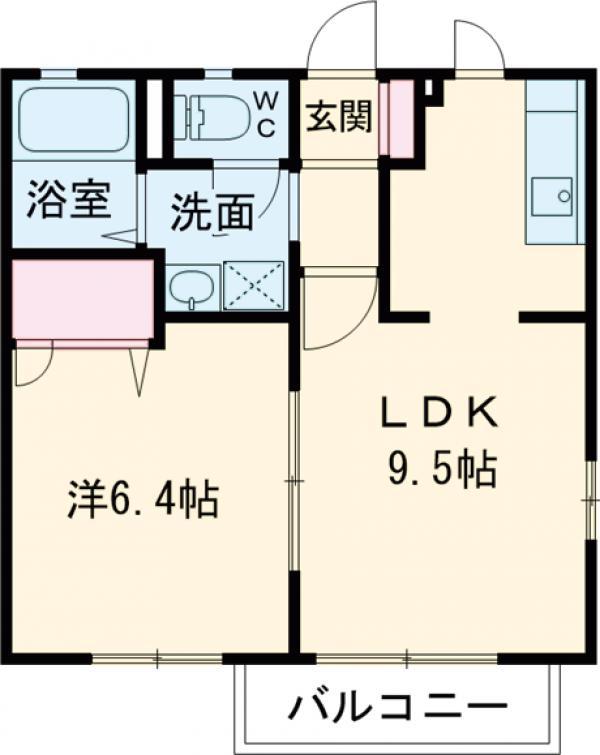 アマンジオA(1LDK/1階)の間取り写真