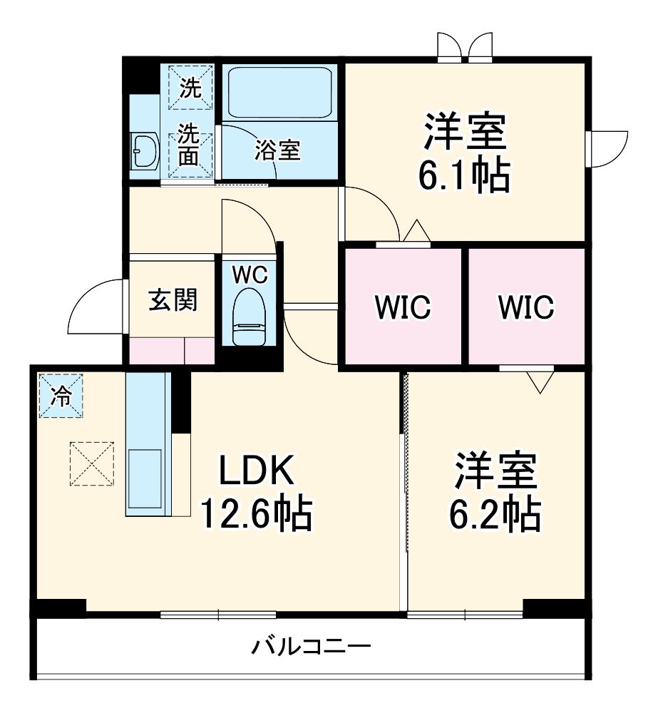エトワールシャトー(2LDK/1階)の間取り写真